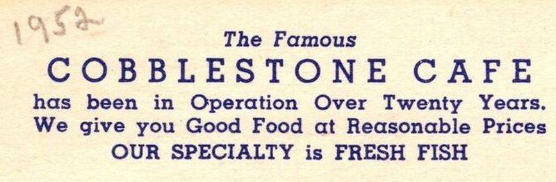 Cobblestone Cafe - Vintage Postcard